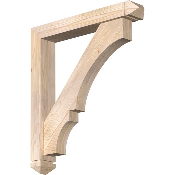 Ekena Millwork Balboa Arts and Crafts Smooth Bracket w/ Offset Brace, Douglas Fir, 5 1/2"W x 34"D x 38"H BKT0604X34X38BOA03SDF - main